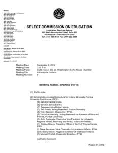 Members Rep. Robert Behning, Co-Chairperson Rep. Rhonda Rhoads Rep. Timothy Brown Rep. Edward Clere Rep. David Frizzell