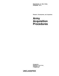 Department of the Army Pamphlet 70–3 Research, Development, and Acquisition  Army