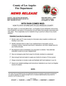 County of Los Angeles Fire Department NEWS RELEASE FIRE CHIEF DARYL L. OSBY 1320 N. Eastern Avenue