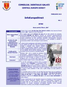 CONSILIUL JUDEȚULUI GALAȚI CENTRUL EUROPE DIRECT FEBRUARIE[removed]InfoEuropeDirect