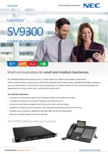 Data sheet  UNIVERGE® SV9300 COMMUNICATIONS SERVER