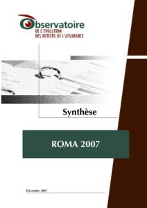 Synthèse  R O M A 2007 D écem bre 2007