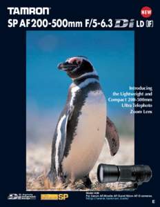 SP AF200-500mm FIntroducing the Lightweight and Compact 200-500mm Ultra Telephoto