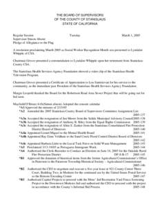 March 1, [removed]Board of Supervisors Minutes