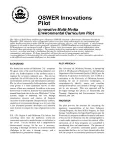 OSWER Innovations Pilot Innovative Multi-Media Environmental Curriculum Pilot