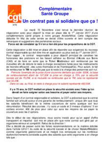 Complémentaire Santé Groupe Un contrat pas si solidaire que ça ! N°76