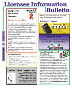 Licensee Information Bulletin 2014 MADD Red Ribbon