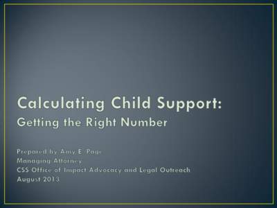Calculating Child Support:  Getting the Right Number