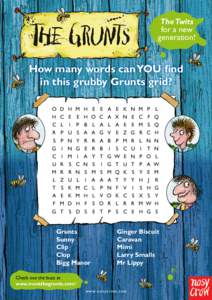 The Twits for a new generation! How many words can YOU find in this grubby Grunts grid?