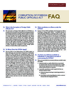 Corruption of Foreign Public Officials Act FAQ
