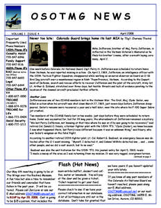 OSOTMG  NEWS April[removed]VOLUME 1 ISSUE 4