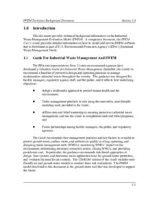 IWEM Technical Background Document  1.0 Section 1.0