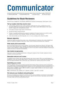 Communicator Guidelines for Reviewers