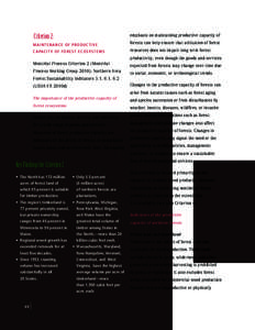 Criterion 2:  emphasis on maintaining productive capacity of MAINTENANCE OF PRODUCTIVE CAPACITY OF FOREST ECOSYSTEMS