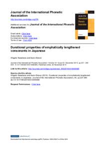 Journal of the International Phonetic Association http://journals.cambridge.org/IPA Additional services for Journal  of the International Phonetic