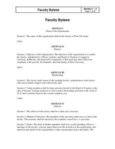 Faculty Bylaws  Section I – 5 Page 1 of 28  Faculty Bylaws