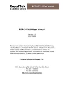 REB-3571LP User Manual  REB-3571LP User Manual Version