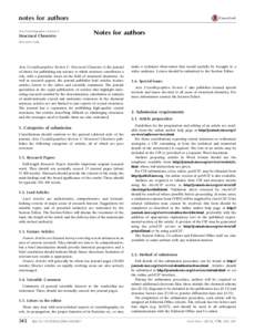 notes for authors Acta Crystallographica Section C Structural Chemistry  Notes for authors