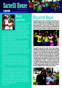 Sarnelli House  NEWSLETTER www.sarnelliorphanage.org