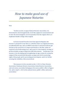 How to make good use of Japanese Notaries Note 