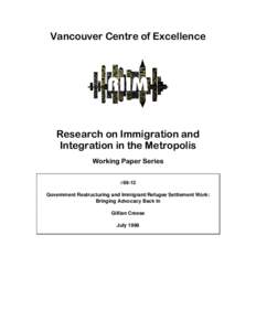 Voluntary sector / U.S. Committee for Refugees and Immigrants / Sociology / Human migration / Demography / Indochina Migration and Refugee Assistance Act / Immigration to Canada / Department of Citizenship and Immigration Canada / Refugee