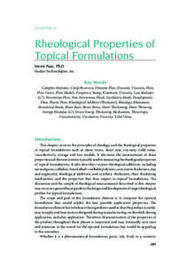 Chapter 11  Rheological Properties of Topical Formulations Hemi Nae, PhD Hydan Technologies, Inc.