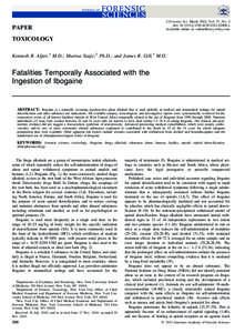 J Forensic Sci, March 2012, Vol. 57, No. 2 doi: [removed]j[removed]02008.x Available online at: onlinelibrary.wiley.com PAPER TOXICOLOGY