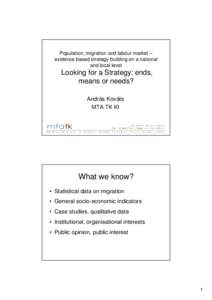 International trade / Migration / Competition / Competitiveness / Foreign direct investment