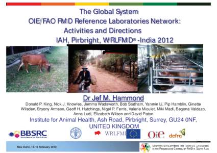 The Global System OIE/FAO FMD Reference Laboratories Network: Activities and Directions IAH, Pirbright, WRLFMD® -India[removed]Dr Jef M. Hammond