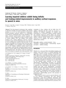 Exp Brain Res: 431–441 DOIs00221RESEARCH ARTICLES  Catherine M. Warrier . Krista L. Johnson .