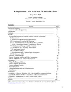 Compassionate Love: What Does the Research Show