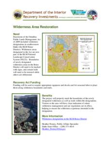       Wilderness Area Restoration Need