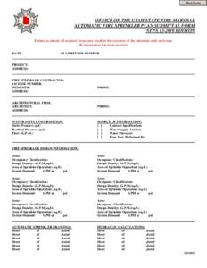 AUTOMATIC FIRE SPRINKLER PLAN SUBMITTAL FORM