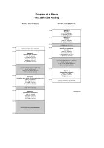 Program at a Glance The 25th CDB Meeting Monday, June 17 (Day 1) Tuesday, June 18 (Day 2)