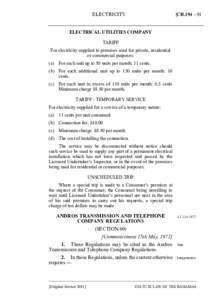 Andros Transmission and Telephone Company Regulations