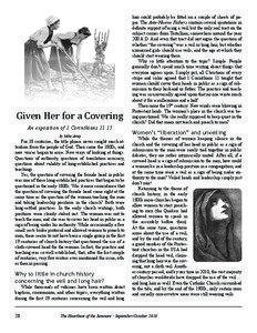 Given Her for a Covering An exposition of 1 Corinthians 11:15 By Mike Atnip