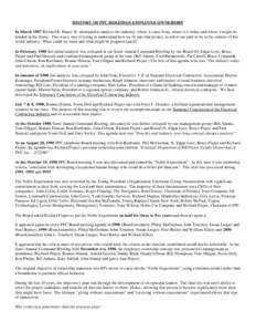 HISTORY OF PPC HOLDINGS EMPLOYEE OWNERSHIP In March 1987 Richard R. Pieper Sr. attempted to analyze the industry; where it came from, where it is today and where it might be headed in the future. This was a way of trying