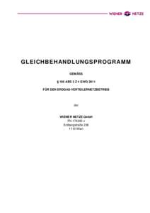 GLEICHBEHANDLUNGSPRO GRAMM GEMÄSS § 106 ABS 2 Z 4 GWG 2011 FÜR DEN ERDGAS-VERTEILERNETZBETRIEB  der