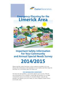 Emergency Planning for the  Limerick Area Important Safety Information For Your Community
