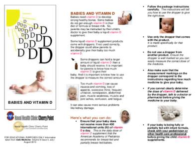 Vitamin D / Infant formula / Vitamin / Vitamin K / Rickets / Nutrition / Food and drink / Medicine