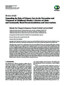 Hindawi Publishing Corporation Journal of Obesity Volume 2013, Article ID[removed], 17 pages http://dx.doi.org[removed][removed]Review Article