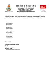 COMUNE DI MILLESIMO PROVINCIA DI SAVONA