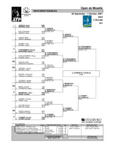 Open de Moselle MAIN DRAW DOUBLES 29 September - 7 October, 2007