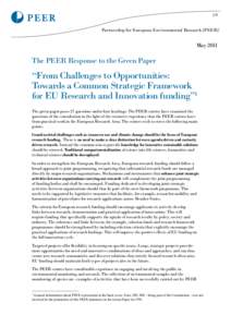 1/9  Partnership for European Environmental Research (PEER)1 May 2011