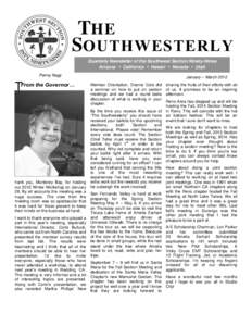THE SOUTHWESTERLY Quarterly Newsletter of the Southwest Section Ninety-Nines Arizona  California  Hawaii  Nevada  Utah Penny Nagy