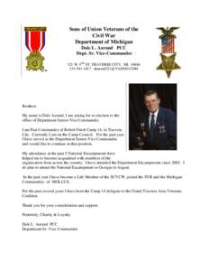 February 8, 2014  Sons of Union Veterans of the Civil War Department of Michigan Dale L. Aurand PCC
