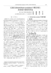 113  広義 Colletotrichum acutatum の種分割と炭疽病の病原再同定 広義 Colletotrichum acutatum の種分割と 炭疽病の病原再同定