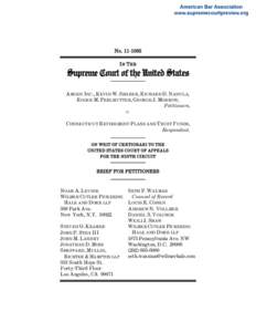 No[removed]IN THE Supreme Court of the United States AMGEN INC., KEVIN W. SHARER, RICHARD D. NANULA, ROGER M. PERLMUTTER, GEORGE J. MORROW,