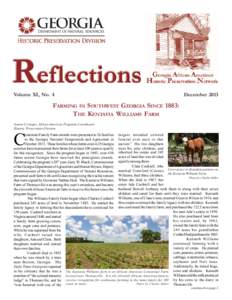 Volume XI, No. 4  December 2013 FARMING IN SOUTHWEST GEORGIA SINCE 1883: THE KENTAVIA WILLIAMS FARM