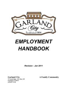 EMPLOYMENT HANDBOOK Revision - JanGarland City